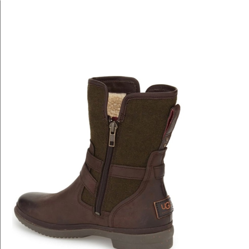 Ugg zip up brown leather boots size 7 - Picture 2 of 10